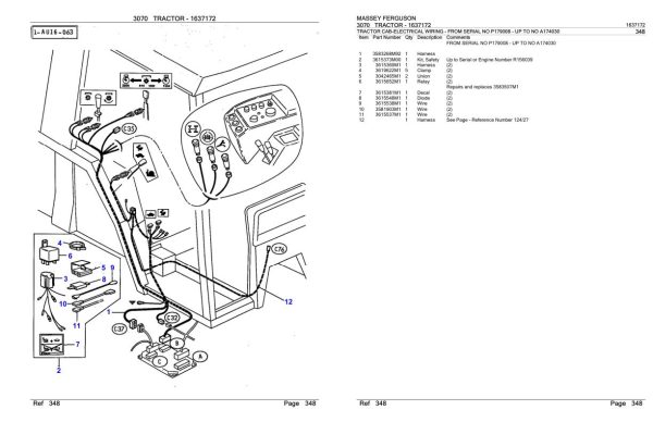 Massey Ferguson 3070 Tractor Parts Catalog 1637172 1