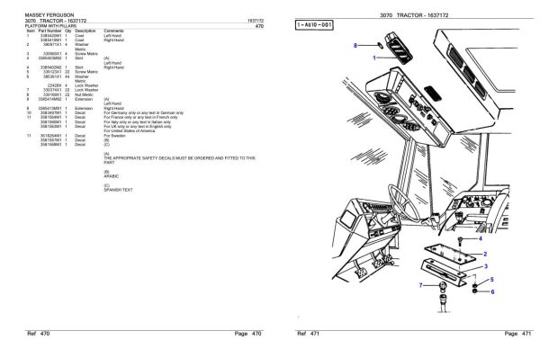 Massey Ferguson 3070 Tractor Parts Catalog 1637172 2