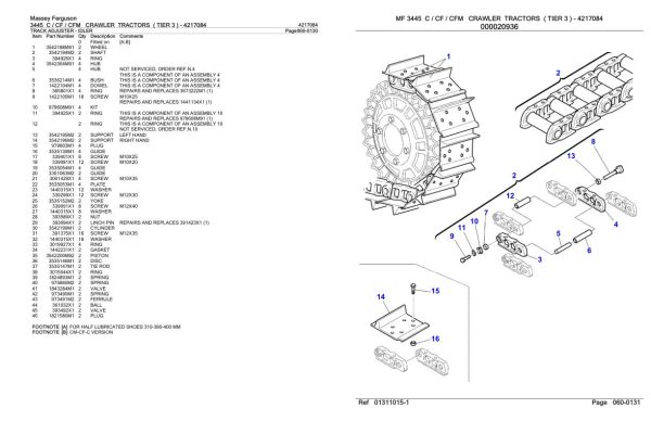 Massey Ferguson 3445 C CF CFM Crawler Tractor Parts Catalog 4217084 1