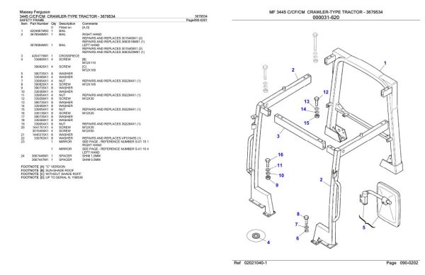 Massey Ferguson 3445 C CF CM Crawler Type Tractor Parts Catalog 3679534 2