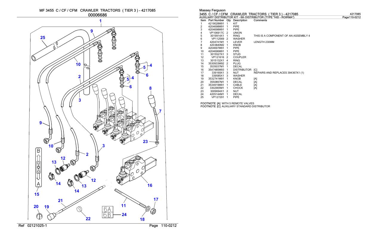Massey Ferguson 3455 C CF CFM Crawler Tractor Parts Catalog 4217085 1