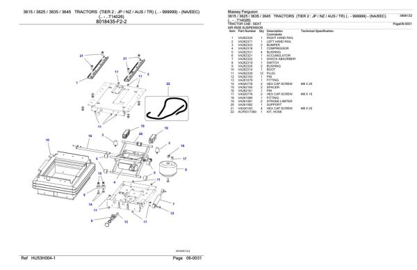Massey Ferguson 3615 3625 3635 3645 Tractor Parts Catalog 3906132 1