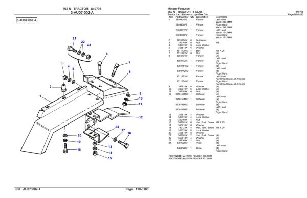 Massey Ferguson 362 N Tractor Parts Catalog 819795 1