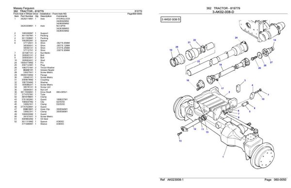 Massey Ferguson 362 Tractor Parts Catalog 819779 1