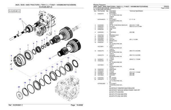 Massey Ferguson 3625 3635 3645 Tractor Parts Catalog 3906204 2