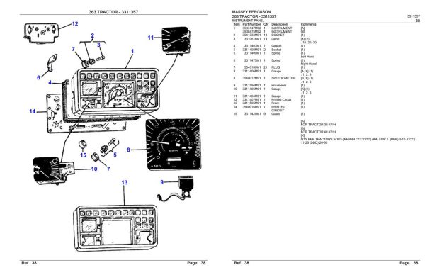 Massey Ferguson 363 Tractor Parts Catalog 3311357 2