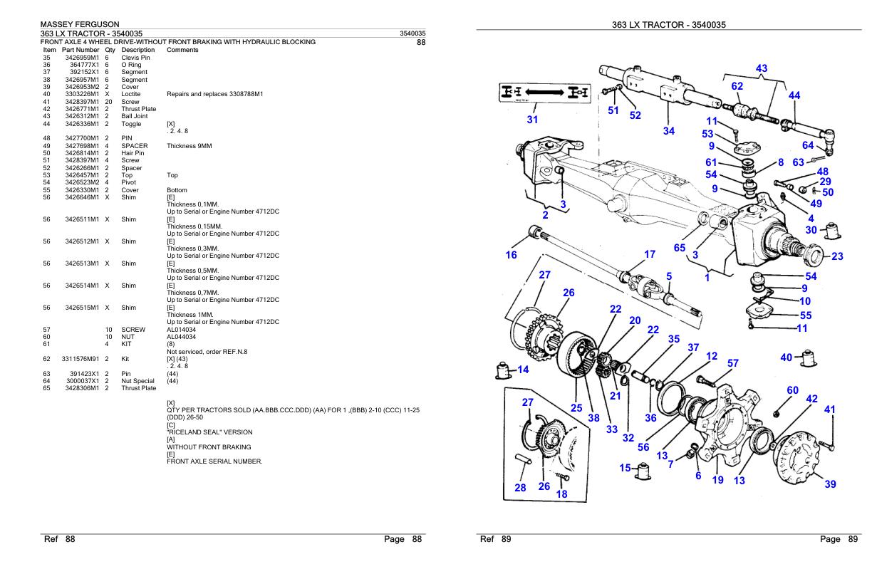 Massey Ferguson 363 Tractor Parts Catalog 3540035 1