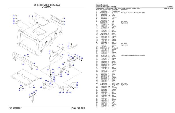 Massey Ferguson 3640 Combine BR For Iraq Parts Catalog C364002 1