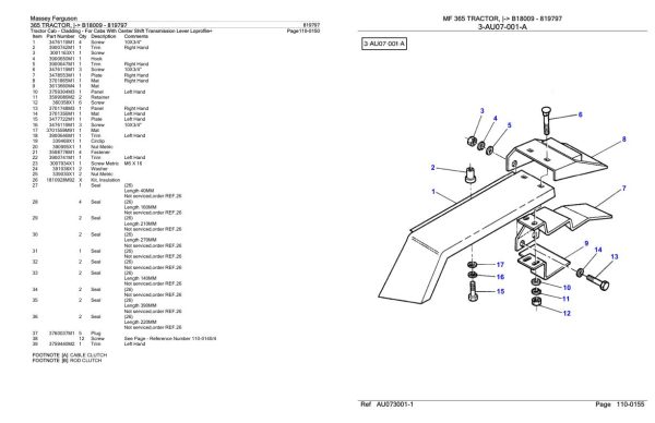 Massey Ferguson 365 Tractor Parts Catalog 819797 2