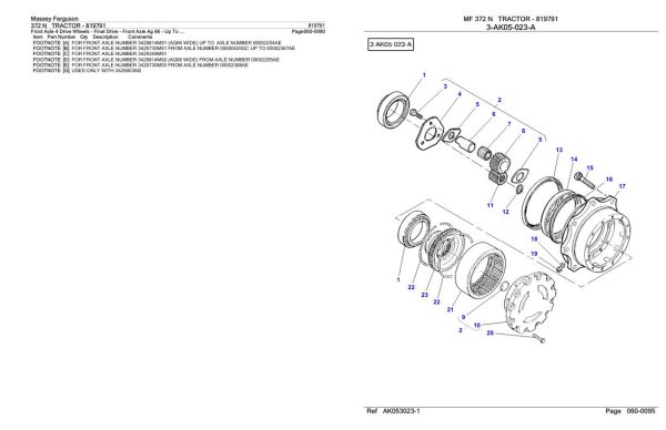 Massey Ferguson 372 N Tractor Parts Catalog 819791 2