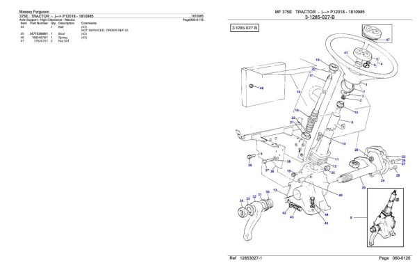 Massey Ferguson 375E Tractor Parts Catalog 1810985 2