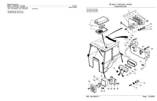Massey Ferguson 382 N Tractor Parts Catalog 819796 1