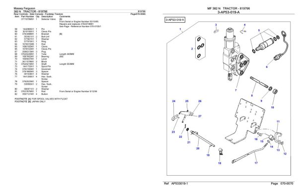 Massey Ferguson 382 N Tractor Parts Catalog 819796 2