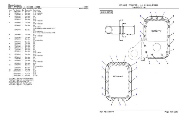 Massey Ferguson 390 T Tractor Parts Catalog 819800 1