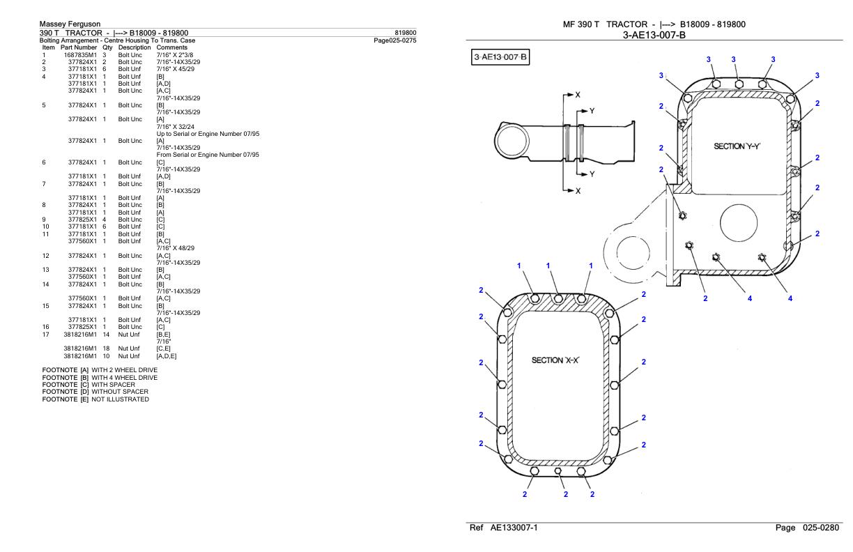 Massey Ferguson 390 T Tractor Parts Catalog 819800 1