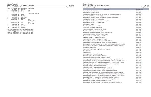 Massey Ferguson 390e Tractor Parts Catalog 1811040 2