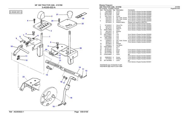Massey Ferguson 396 Tractor Parts Catalog 819788 1