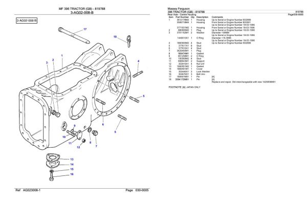 Massey Ferguson 396 Tractor Parts Catalog 819788 2