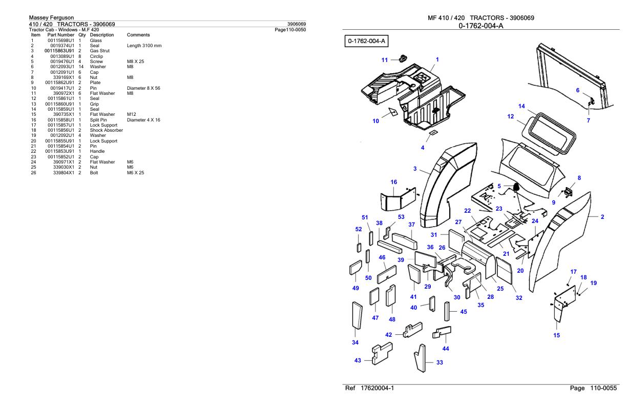 Massey Ferguson 410 420 Tractor Parts Catalog 3906069 1