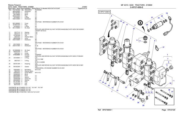 Massey Ferguson 4215 4220 Tractor Parts Catalog 819900 1