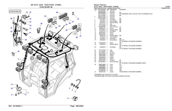 Massey Ferguson 4215 4220 Tractor Parts Catalog 819900 2