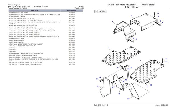 Massey Ferguson 4225 4235 4240 Tractor Parts Catalog 819901 2