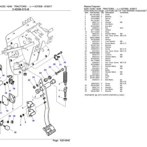 Massey Ferguson 4225 4235 4240 Tractor Parts Catalog 819917 2