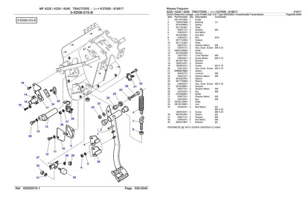 Massey Ferguson 4225 4235 4240 Tractor Parts Catalog 819917 2