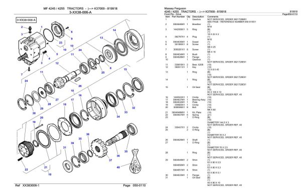 Massey Ferguson 4245 4255 Tractor Parts Catalog 819918 2