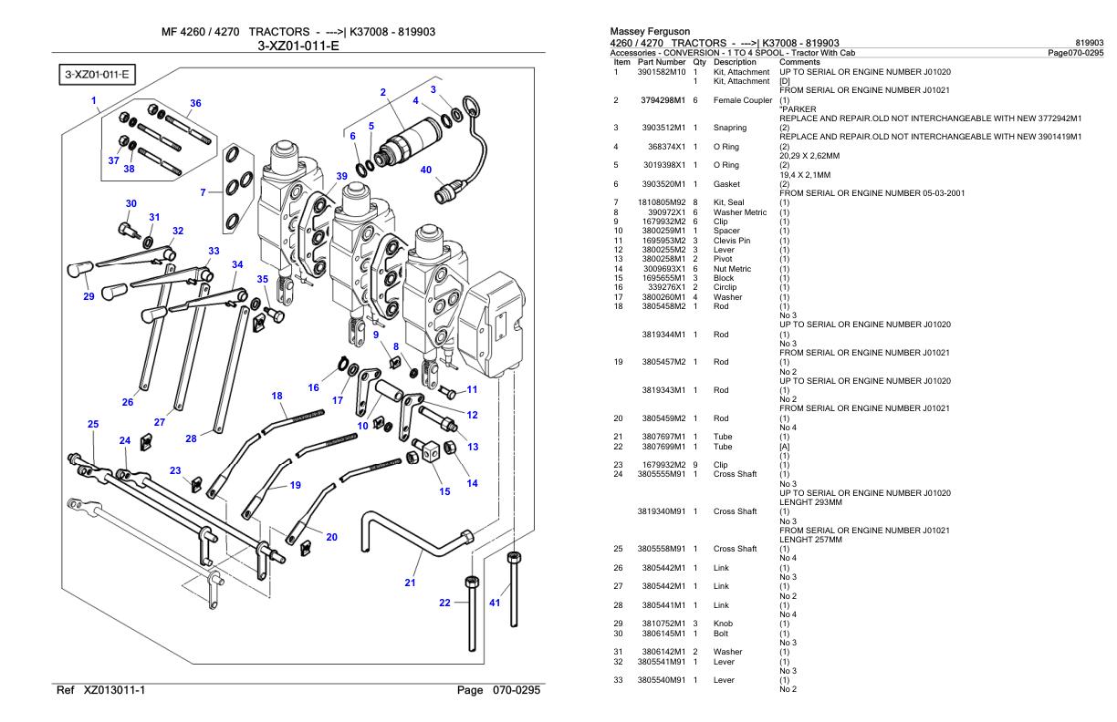 Massey Ferguson 4260 4270 Tractor Parts Catalog 819903 1
