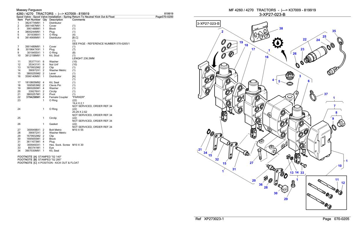 Massey Ferguson 4260 4270 Tractor Parts Catalog 819919 1