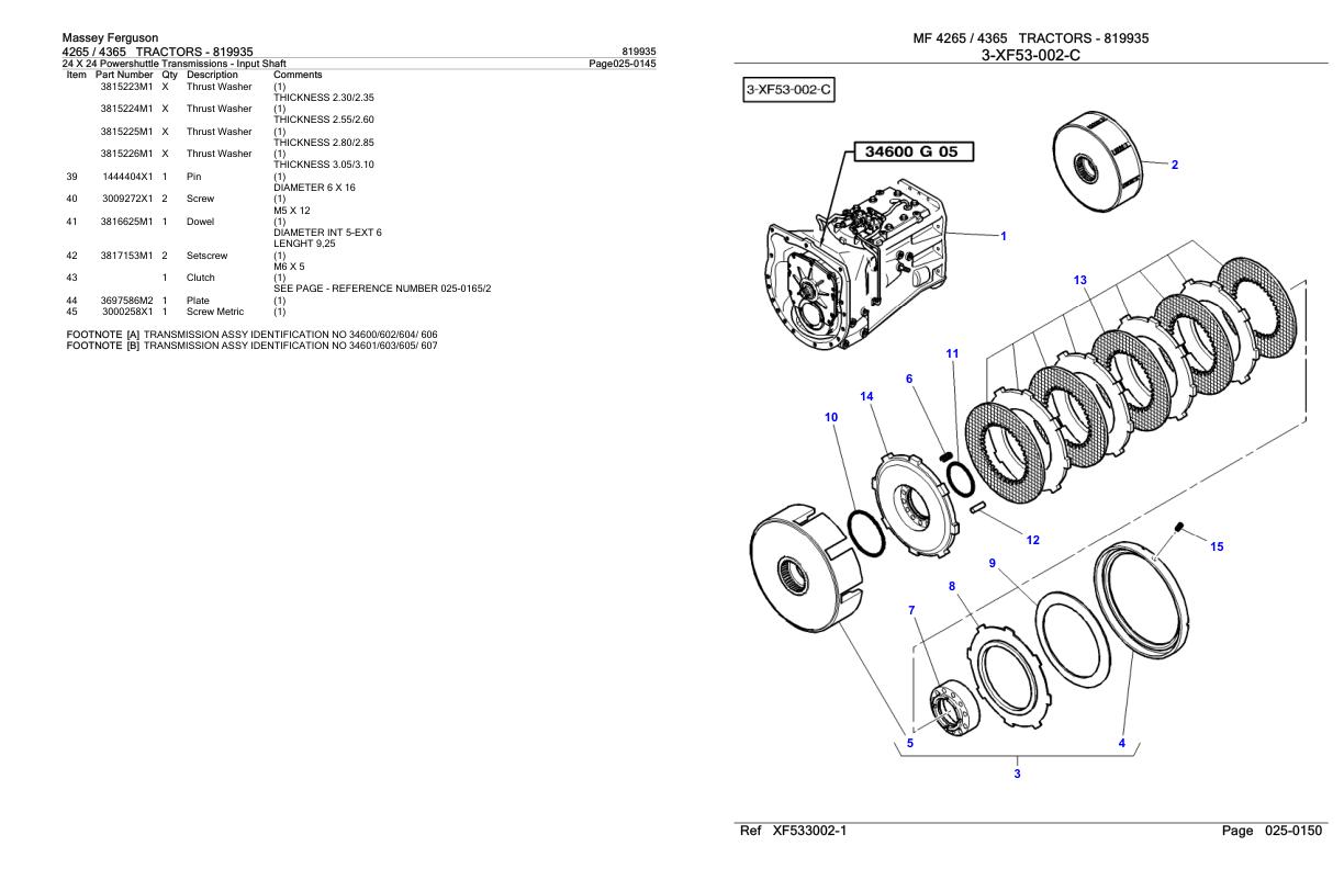 Massey Ferguson 4265 4365 Tractor Parts Catalog 819935 1