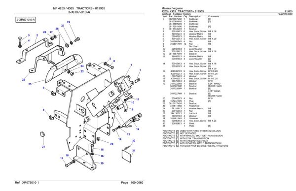 Massey Ferguson 4265 4365 Tractor Parts Catalog 819935 2