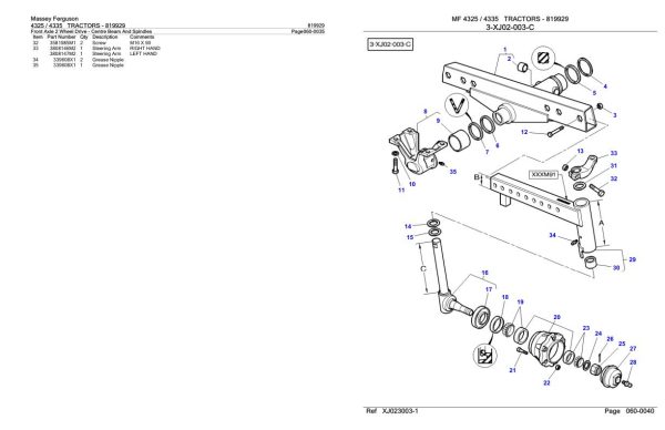 Massey Ferguson 4325 4335 Tractor Parts Catalog 819929 2