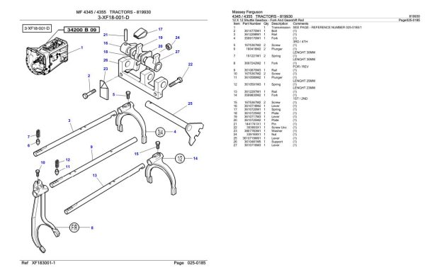 Massey Ferguson 4345 4355 Tractor Parts Catalog 819930 1