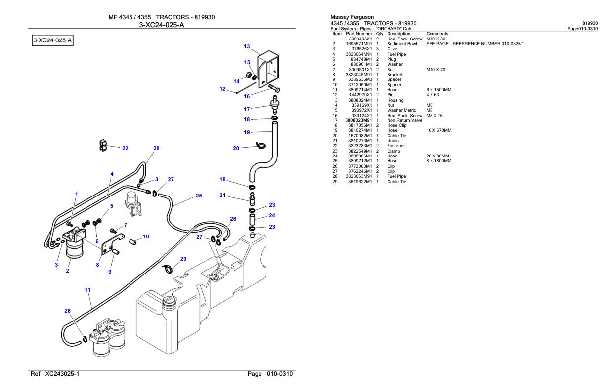 Massey Ferguson 4345 4355 Tractor Parts Catalog 819930 2