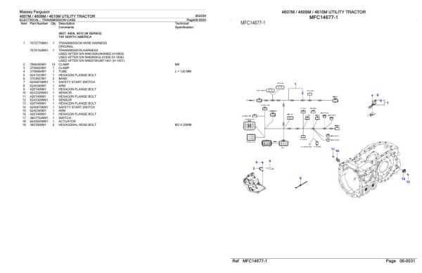Massey Ferguson 4607M 4609M 4610M Utility Tractor Parts Catalog 652039 2