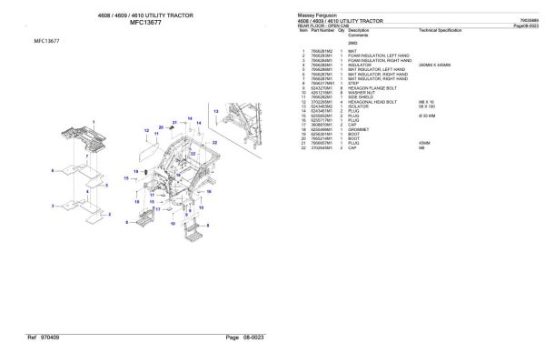 Massey Ferguson 4608 4609 4610 Utility Tractor Parts Catalog 79035889 2
