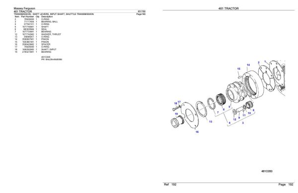 Massey Ferguson 461 Tractor Parts Catalog 651766 1