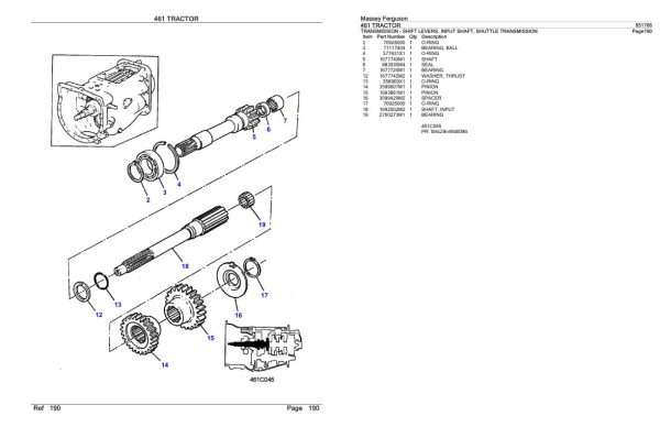 Massey Ferguson 461 Tractor Parts Catalog 651766 2