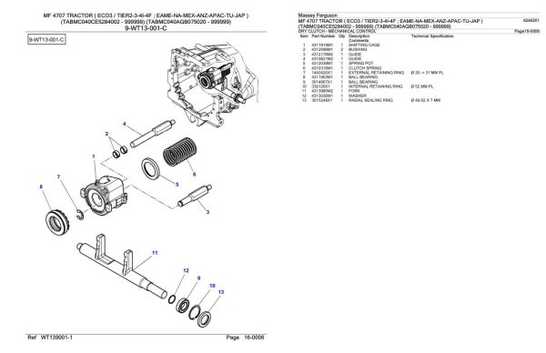 Massey Ferguson 4707 Tractor Parts Catalog 6246201 2