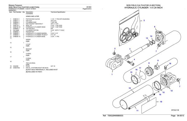 Massey Ferguson 5035 Field Cultivator 3 Section Parts Catalog 651850 1
