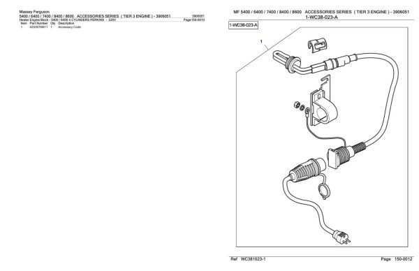 Massey Ferguson 5400 6400 7400 8400 8600 Series Accessories Parts Catalog 3906051 1