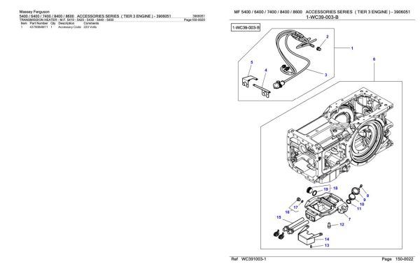 Massey Ferguson 5400 6400 7400 8400 8600 Series Accessories Parts Catalog 3906051 2