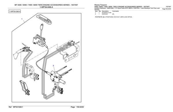 Massey Ferguson 5400 6400 7400 8400 Series Accessories Parts Catalog 1637497 2