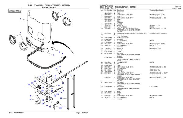 Massey Ferguson 5425 Tractor Parts Catalog 3906176 2