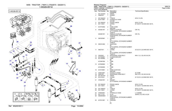 Massey Ferguson 5455 Tractor Parts Catalog 3906179 2