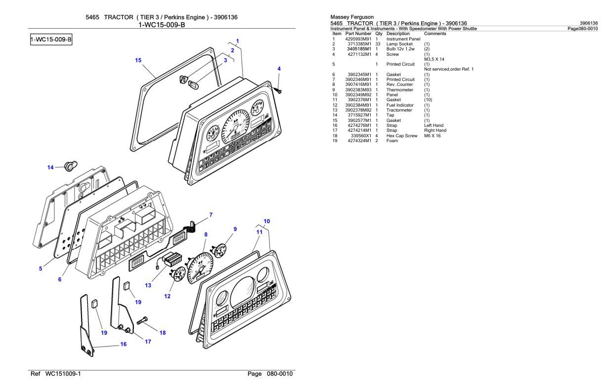 Massey Ferguson 5465 Tractor Parts Catalog 3906136 1