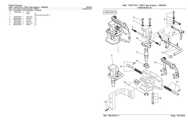 Massey Ferguson 5465 Tractor Parts Catalog 3906306 2
