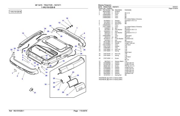 Massey Ferguson 5470 Tractor Parts Catalog 1637471 2